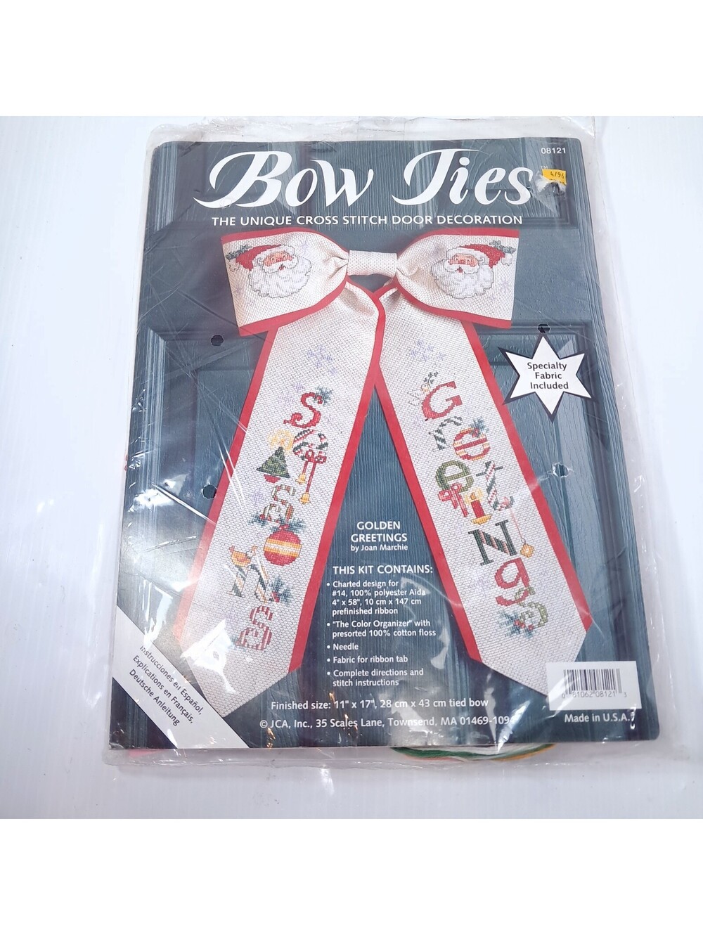 Bow Ties Cross Stitch Kit Door Decoration Christmas #08121 Golden Greetings